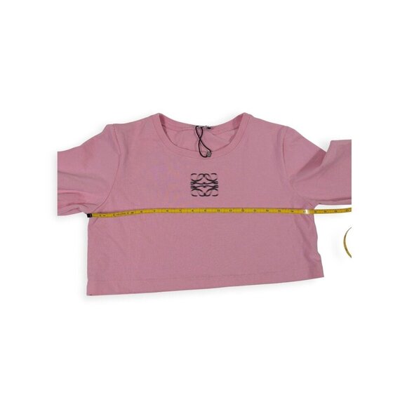 Loewe Blurred Anagram Cotton Cropped T-shirt In Pink RARE SZ L - Picture 9 of 15
